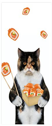 TüRfolie TüRtapete TüRposter Selbstklebend 3d Fototapete Klebefolie TüR Mit Motiv TüRaufkleber Kinderzimmer Schwarz-weiße Katze 77 X 200cm(30,31 X 78,7 Zoll)