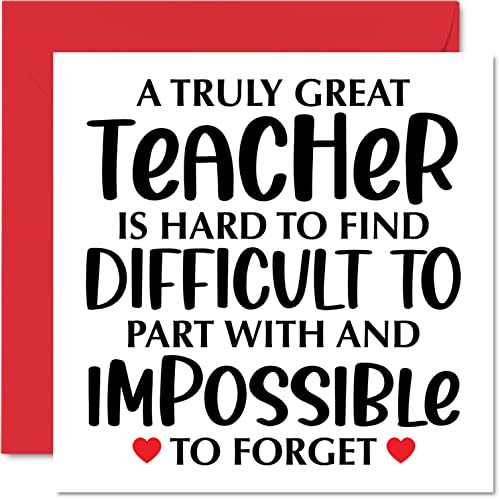 Stuff4 Biglietti di ringraziamento – Truly Great Teacher – Biglietti di ringraziamento lui uomini donne speciale biglietto di apprezzamento 145mm biglietti di auguri di ringraziamento