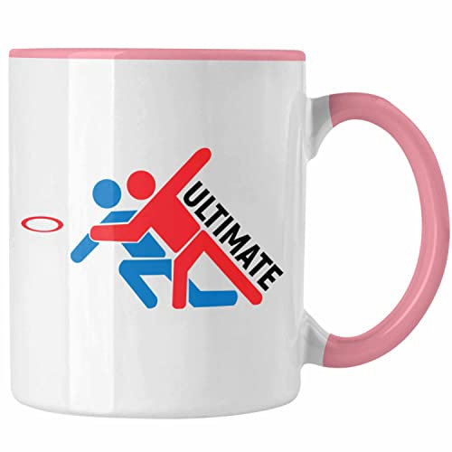 Trendation - Frisbee Tasse Geschenk Ultimate Disc Golf Geschenkidee Frisbee-Spieler (Rosa)
