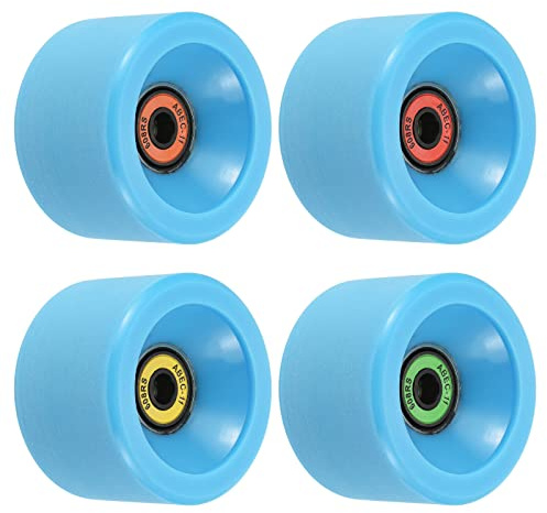 PATIKIL 65mm 78A Longboard Wheels with ABEC-11 Bearings, 4 Pack Soft Cruiser Wheels Street Wheels for Skateboards Skateboard Wheel PU Frosted, Blue