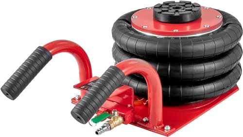 Gato Neumático Carga de 3 Toneladas (3000 kg) Gato de Aire Elevación 135-420 mm Gato de Aire para Coche Elevación Rápida 3-5S, con Asas Laterales para Coches
