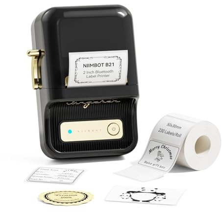 NIIMBOT B21 Label Maker Machine With Bluetooth Printer for Printing Address, Barcode, Logo, Price, Food - Black