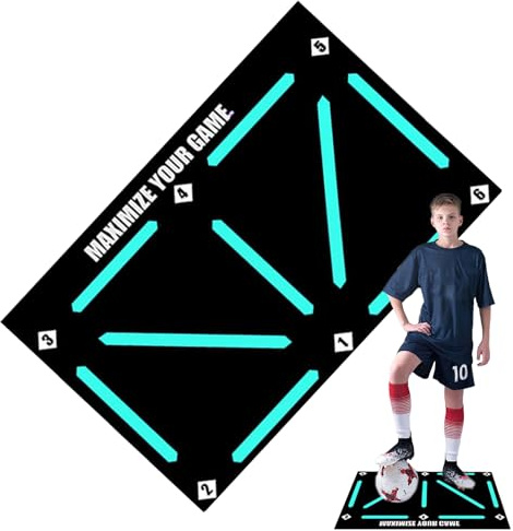 Aeutwekm Tappetino da allenamento per calcetto, tappetino da allenamento per calcio, antiscivolo e silenzioso, attrezzatura per il controllo della palla