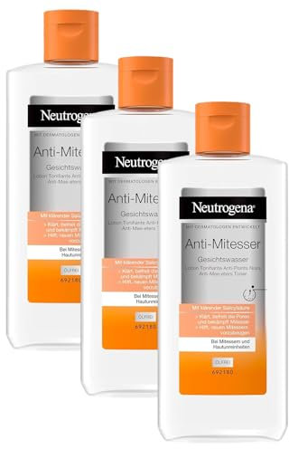 Neutrogena Anti-Blackhead Facial Toner, Pore Cleanser with Salicylic Acid for Blemished Skin, Oil and Silicone-Free, 200 ml (Pack of 3)