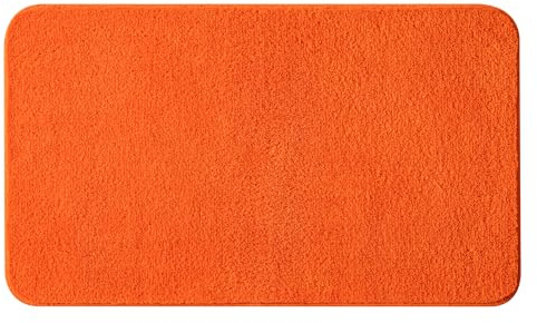 MIULEE Badezimmerteppich Badematte rutschfest Waschbar Orange 40x60 cm | Badteppich Badvorleger Saugfähige Duschvorleger Badematten & Badteppiche für Wohnzimmer Schlafzimmer Badezimmer