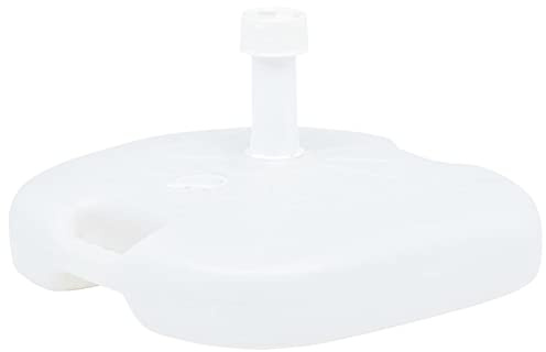 Homgoday Parasollbas för trädgården, 16L vit plast sand/vatten fyllbar paraplybas, parasoll bas, parasollhållare, parasollstativ