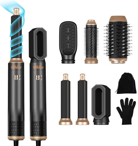 Airstyler Hairstyler Haartrockner 6 IN 1 Multi-Haarstyler,UKLISS HaarstylerSet mit Lockenstab, Lockenhaar mit Luft, Geben Sie dem Haar Volumen, Glätten, Locken und Föhnen Sie Trockenes Haar