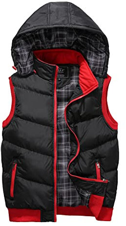 JokeLomple Puffer Weste Damen - Weste Damen Ärmellose Winter Warme Fleeceweste mit Gefüttert Warm mit Abnehmbarer Kapuze Kordelzug/Zip Damen Kurz/Lang Steppweste Winterweste Leichte Warm