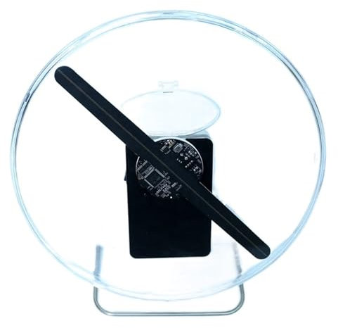 MZZYG Holographic Projector Rechargeable Table Top 3D Hologram LED Fan Small Size With High Capacity Battery