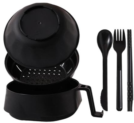 Bol à nouilles Ramen avec couvercle, ensemble de bols Ramen allant au micro-ondes | Ensemble instantané de bols 6X de grande capacité,Bol de nouilles Ramen rapide PP avec couvercle, baguettes, cuillèr