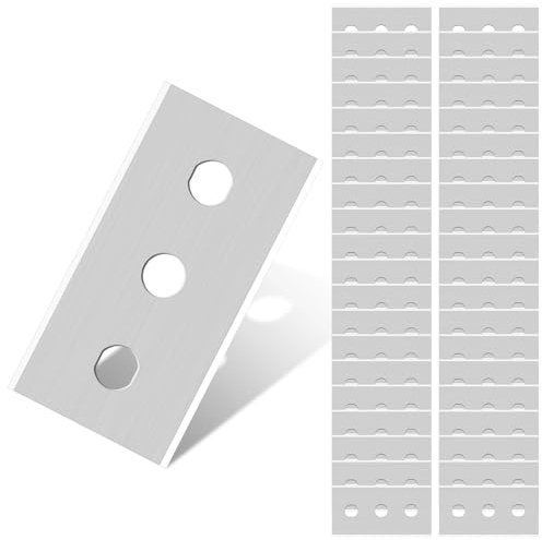 Flintronic 40 st Keramikfeldskrapa reservblad, skrapablad av rostfritt stål, skrapablad, rakblad Zeranfeldkratzer, keramikfält, Herdschaber för häll, ugn, glaskeramik (43 * 22mm)