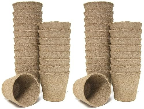 Muddy Hands Pack of 40 - Jiffy Peat Free Coco Coir Seed Growing Pots - Seedling Cuttings Cultivation Germination Plant Pots - Organic, Biodegradable & Compostable (Diameter: 8.5cm - Height: 8cm)