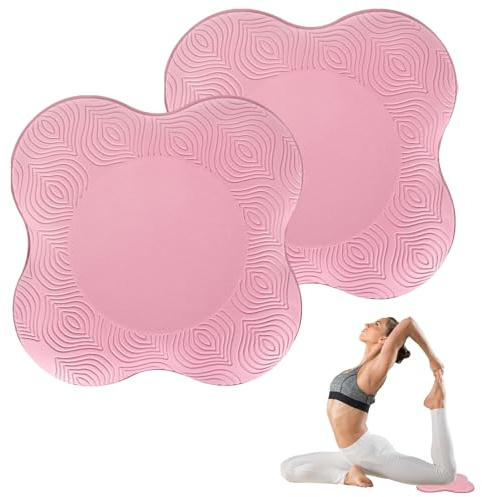 KYSUN 2 Pièces Genouillère de Yoga Coussin De Genou Pad Genouillère, Tapis de Yoga Genouillères Léger, Antidérapantes Pilates Accessoires pour Protéger les Genoux, les Poignets et les Coudes (Rose)