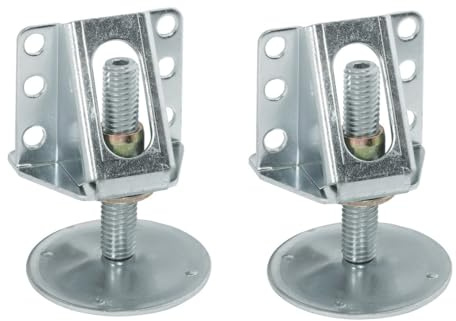 cyclingcolors 2X Gato de zócalo Capacidad de Carga 200 kg, Acero, galvanizado, husillo roscado M12 x 65 mm Montaje de Pata de Mueble de Cocina de Madera