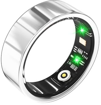 Smart Ring, Fitness Tracker for Women & Men with Sleep, Heart Rate, Blood Pressure, Oxygen Monitor, Bluetooth Health Pedometer, Calories Step Counter, Silver #9