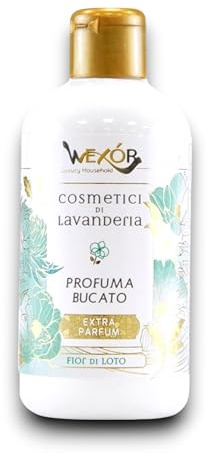 Wexor Profuma Bucato 250ml Essenza Concentrata Extra Profumata per Lavatrice Profumo Lunga Durata Ammorbidente Concentrato Profumato, Detergente Lavatrice, Capi Delicati (Fior di Loto)