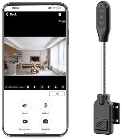 PNZEO W8 Voll-HD 1920x1080 Mini-Sicherheitskamera - Kabellos über WLAN, Bewegungserkennung, Smart Home Überwachungsmonitor für Haustiere, Haustierüberwachungs Tragbare Überwachung
