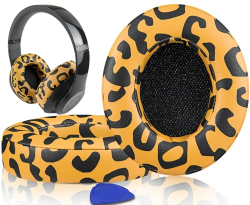 SoloWIT® Coussinets d'oreille, Oreillettes de Remplacement pour Beats Studio 3 et Studio 2 Casque Circum-aural, Cache-Oreilles Couverts en Cuir Protéine, Supression de Bruit Mousse à Mémoire