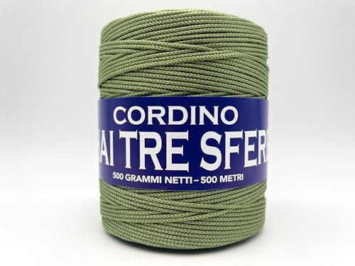 CORDINO THAI TRE SFERE 500GR/500MT PER BORSE E LAVORI ALL'UNCINETTO (WHITE GRAPE 176)