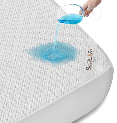 BEDLORE Matratzenschoner 180x200 cm - Wasserdichter & geräuscharmer Matratzenbezug mit Tiefenrand (bis 40 cm) - Weiche, atmungsaktive Auflage - Maschinenwaschbar (Weiß)