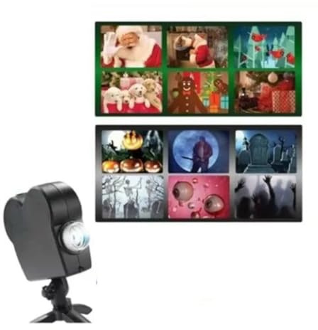 Christmas Halloween Window Projector Lights,Switch Between 6Christmas＆6Halloween, Turns Your Windows into Movie