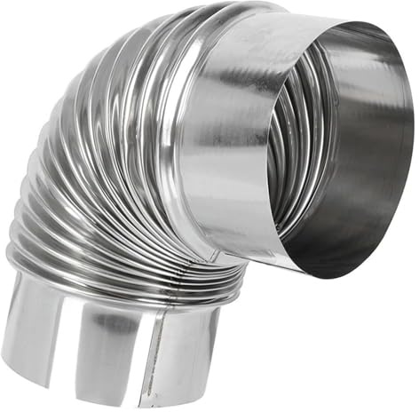 Gomito for tubo della stufa, 1 pezzo, canna fumaria in acciaio inossidabile a 90 gradi for a legna da campeggio all'aperto, accessori for(Diameter 12cm)