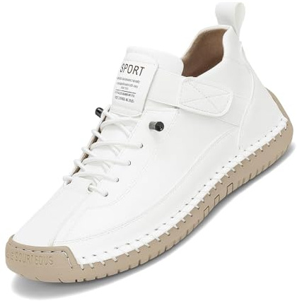 Rolinb Orthopedic Sneakers, Women's Handmade Leather Comfy Shoes, Soft Comfort Arch Support Boots Men (White-2, Adult, Women, 8, Numeric, US Footwear Size System, Medium)