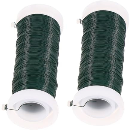 DECOMELODY 2 Rollos Alambre Flexible para Jardín Cinta de Sujeción Reutilizable para Plantas Herramienta de Fijación para Ramas y Flores Hilo de Hierro Verde para DIY y Atar Plantas