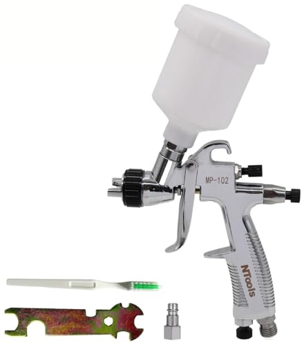 LVMP - Mini pistola a spruzzo, alimentazione a gravità, 125 ml, un ugello piccolo per rifinire auto, mobili e finitura del legno (ugello da 0,5 mm)