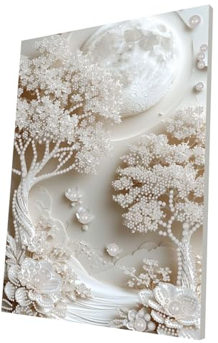 Aodejoy Baum Perlen Diamond Painting Mit Rahmen,Full Set Diamant Art Bilder,5D Diamond Painting with Pearls,DIY Mosaikherstellung Arts Craft für Home Wand Decor 30x40cm