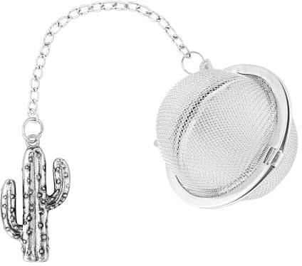 Tea Infusers Tea Ball with Zinc Alloy Cactus Charm Supreme Housewares 18/8 Stainless Steel 2 Inch Mesh Tea Ball Infuser Tea Strainer Tea Interval Diffuser Infuser (Cactus)
