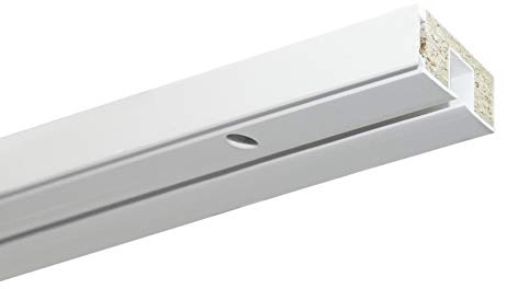 Gardinia Vorhangschienen Set GE1 1-Lauf, 120 cm, Mit Bohrungen für Deckenmontage, Kunststoff, Weiß