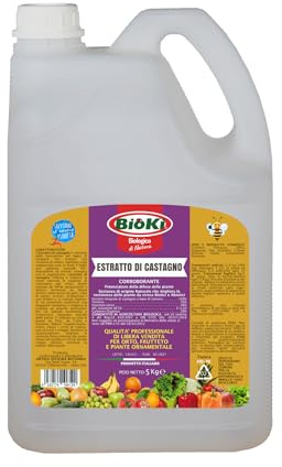 Antika Officina Botanika Estratto distillato di legno di castagno, elicitore di resistenza per malattie di orticoltura, frutticoltura e giardinaggio, tanica da 5 kg