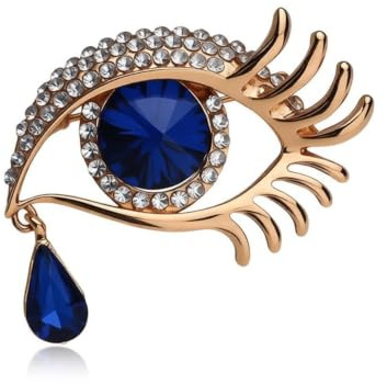 Cristal de luxe larme balancent broche mode strass mauvais œil bijoux charme broche pour les femmes