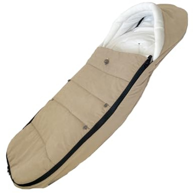 Brogtorl Universeller Kinderwagen-Fußsack, kompatibel mit Babyzen YOYO/YOYO2, Stokke YOYO3 & Bugaboo, Wind- und kältesicher, leicht zu reinigen (Beige)
