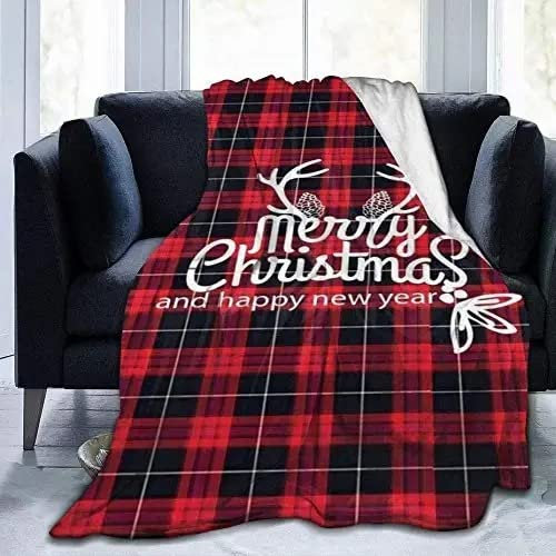 Boceoey Weihnachts Rot kariert Decke Sofa Kuscheldecke Flauschig 150x200 cm - Weich und Warme Fleecedecke für Bett Couch - Wohndecke als Couchdecke Bettüberwurf Tagesdecke Campingdecke