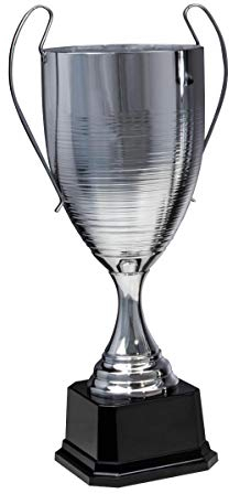 eberin · XXL-Metall-Pokal Serie Vinya, Silber, mit Wunschtext, Größe 70 cm