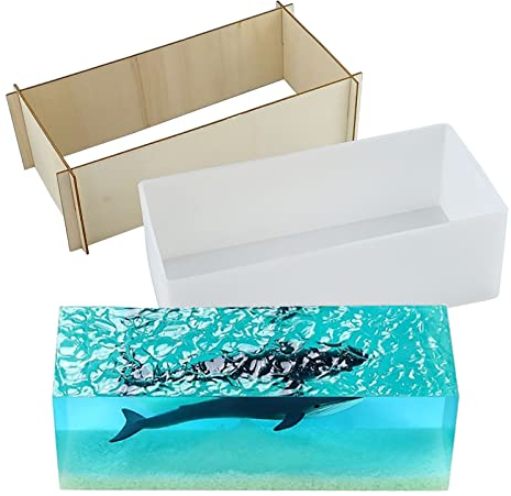 Rechteckig Silikonform Groß Kerzengießform 3D Rechteck Epoxidharz Form Rechteckig Würfelform Gießform für Kerzen Seifen Machen, Silikon Quader Harzform Kerzen Form Seifenform DIY Handwerk Ornamente