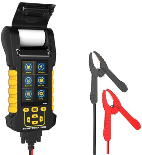 Batteriesystemtester 8V-30V Batterietester BT880 Autobatterieanalysator Unterstützt Batterie-/Start-/Lade-/Lasttest, V/A-Monitor/Mehrsprachig/3,2-Zoll-Display Mit 2 Rollen Druckerpapier