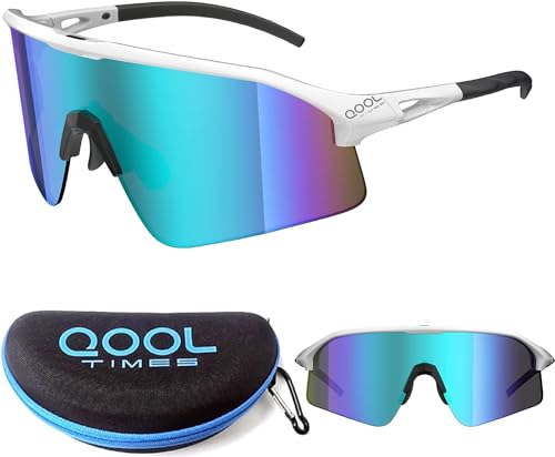 Eye Am Fahrradbrille/Sportbrille für Damen & Herren – Sonnenbrille für Sport, Laufen, MTB & Outdoor Modell: QOOL Times (K-WT-BR)