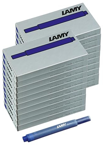 LAMY T10 20er Set löschbare Tintenpatronen mit großem Tintenvorrat - geeignet für alle Lamy Patronenfüllhaltermodelle - Inhalt 1,25ml je Patrone - 5 Stück pro Päckchen - Tintenfarbe blau