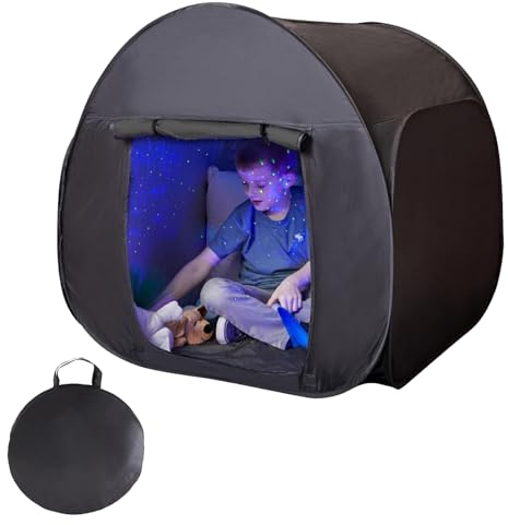 Pop up Spielzelt, Sensorisches Zelt für Kinder zum Spielen Entspannen Hilft bei Angstzuständen Kinderzelt für Drinnen 120cm*120cm*120cm Sensorik Zelt Verdunkelung für Autistische Kinder für Drinnen