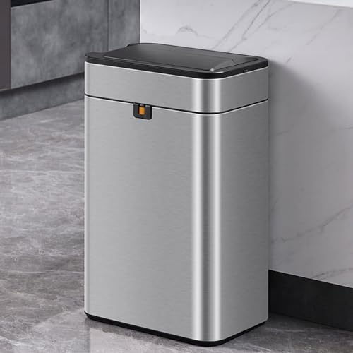 HBBursts Poubelle À Capteur Automatique, Poubelle Intelligente sans Contact, Étanche Et Scellée, Grande Poubelle De Stockage for Cuisine, Salle De Bain, Salon (Color : Silver, Size : 60L)