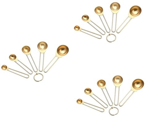 Cabilock 15 Piezas cucharas medidoras measuring spoons cucharas de medir de oro