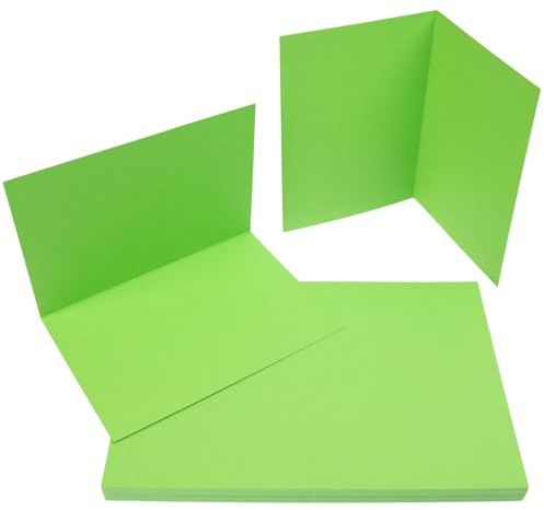 PresentFill® Klappkarten blanko in Apfel Grün - 25 Faltkarten A6, Klappkarte ideal zum Karten selbst gestalten, beschriften oder bedrucken - passend für C6 Umschläge