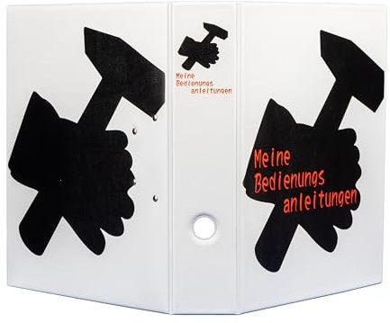 Motiv Ordner A4 - Meine Bedienungsanleitungen– Stabiler PVC-Ordner mit 2-Ring-Mechanik, Made in Germany, langlebiger Sammelordner für Dokumente und Unterlagen, kein Import