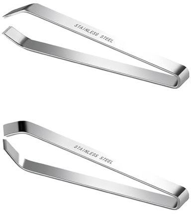 2 PCS Professional Fish Bone Tweezers,Stainless Steel Fish Bone Remover Set with Slant Pliers for Kitchen Cooking,Salmon, Trout, and More