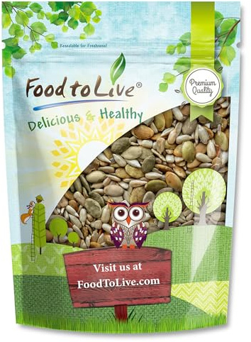 Food to Live Dry Roasted Sunflower and Pumpkin Seed Mix, 1 Pound – Oven Roasted, No Oil added, Natural Snack, Rich in Protein, Perfect for Baking and Salads, Vegan, Kosher, Bulk