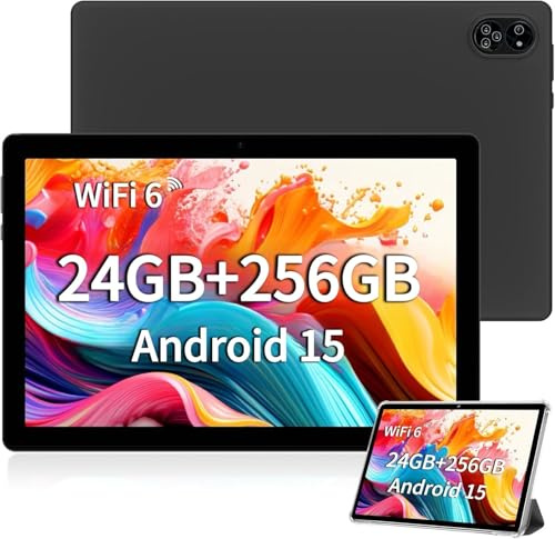 JXCNSNW Android Tablet 10.1 inch, 4G LTE Dual SIM, 24GB RAM,256GB Storage,Supports Extend 1TB, IPS Touchscreen,Dual Camera, WiFi/WLAN/Bluetooth/GPS,TYD-109pro (Black, 256 GB)