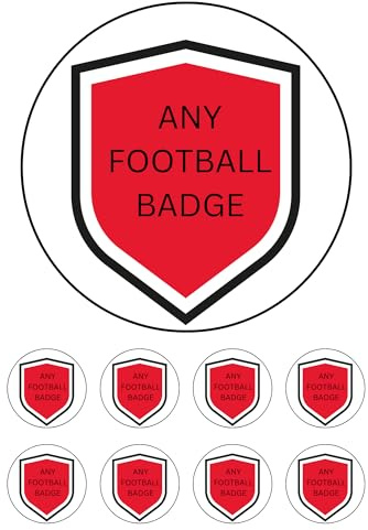 Edible 7 ANY FOOTBALL TEAM badge cake Topper Cake decoration and 8 x cupcake toppers NOT-PRECUT -WAFER CARD - /Scottish/English- United/City/Athletic/town (L.iiverrpoool)